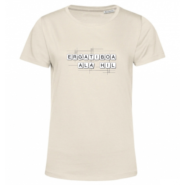 Ergatiboa ala hil kamiseta beixa estua