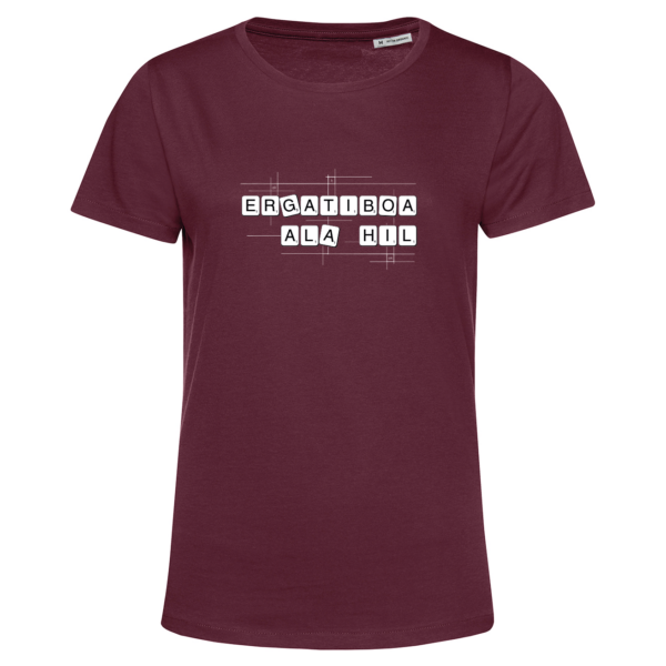 Ergatiboa ala hil kamiseta granatea estua