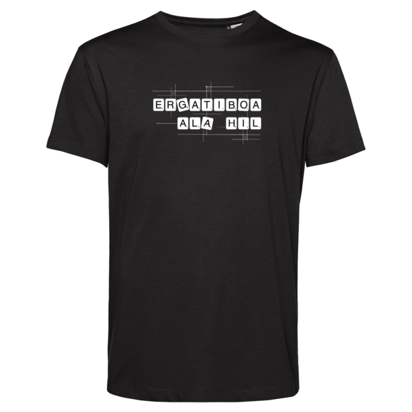 Ergatiboa ala hil kamiseta beltza zabala